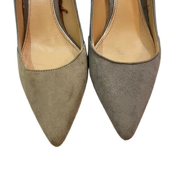 Zara heels Women's 37 US 6.5 gray suede pointy toe - Picture 2 of 11